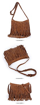 Both Side Fringed Large Size Messenger Bag