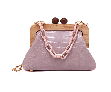 Wooden Frame Crocodile HandHold -Crossbody