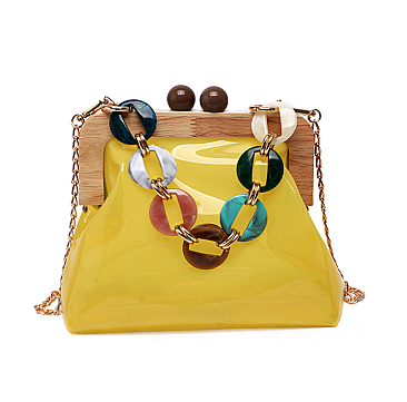 Wooden Frame Jelly Colorful Chain Bag
