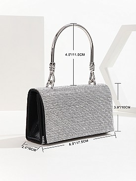 Rhinestone Metal Handle Clutch Handhold