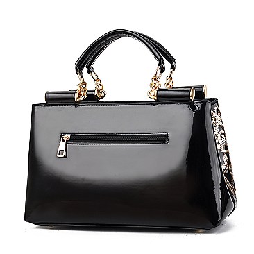 Amazing Quality Patent / Embroidery Glossy Satchel