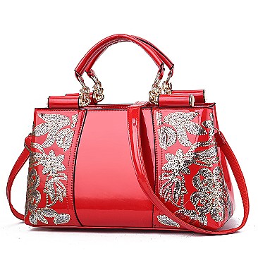 Amazing Quality Patent / Embroidery Glossy Satchel