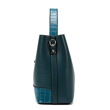 Flap Accented Bucket Hobo Bag