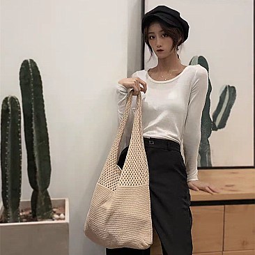 Soft Woven Tall Tote Shopping Bag