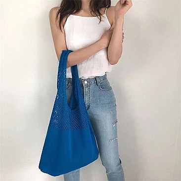 Soft Woven Tall Tote Shopping Bag