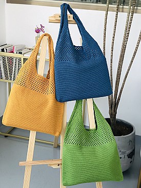 Soft Woven Tall Tote Shopping Bag