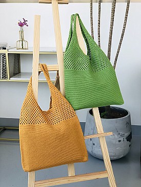 Soft Woven Tall Tote Shopping Bag