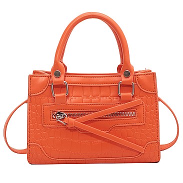 TRENDY CROC MINI SATCHEL WITH LONG STRAP