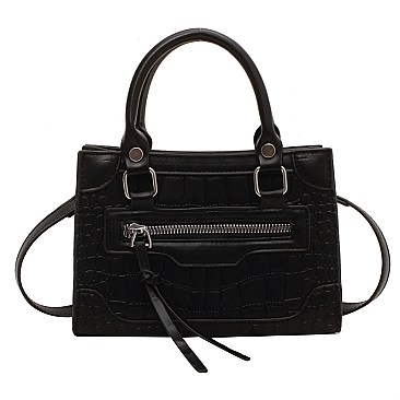 TRENDY CROC MINI SATCHEL WITH LONG STRAP