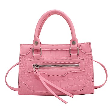 TRENDY CROC MINI SATCHEL WITH LONG STRAP