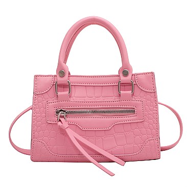 TRENDY CROC MINI SATCHEL WITH LONG STRAP