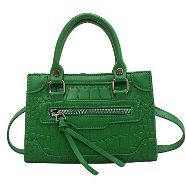 TRENDY CROC MINI SATCHEL WITH LONG STRAP