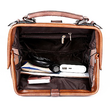 Stud Decorated Boston Doctor Shape Satchel