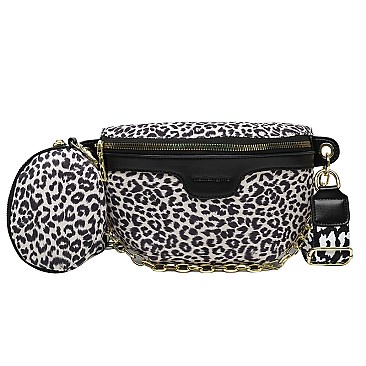 2 in 1 Leopard Fany Pack With Coin Purse