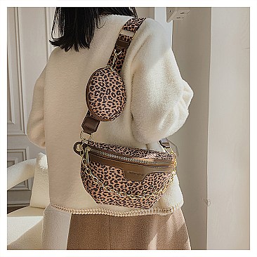 2 in 1 Leopard Fany Pack With Coin Purse