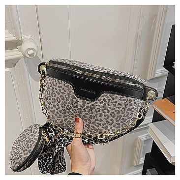 2 in 1 Leopard Fany Pack With Coin Purse