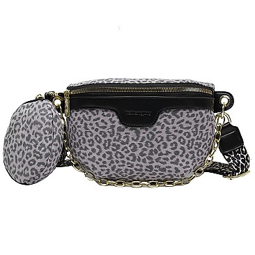 2 in 1 Leopard Fany Pack With Coin Purse