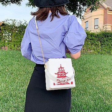 Chinese Food Box Figure Cross Body