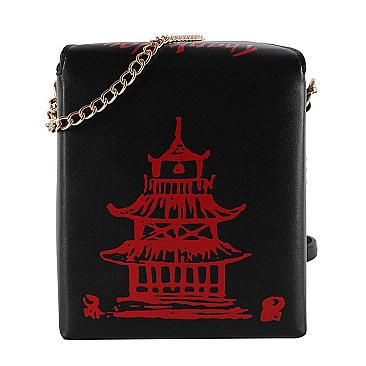 Chinese Food Box Figure Cross Body