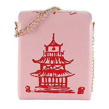 Chinese Food Box Figure Cross Body