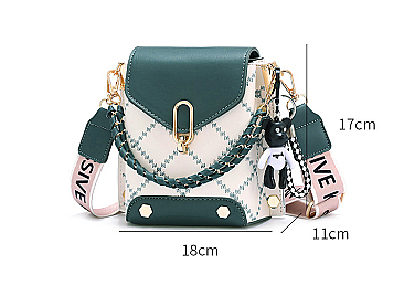Fashion Crossbody Bag with Bear Key-Chain