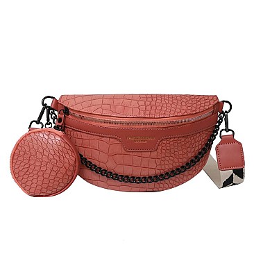 2 in 1 Croc Fany Pack With Coin Purse