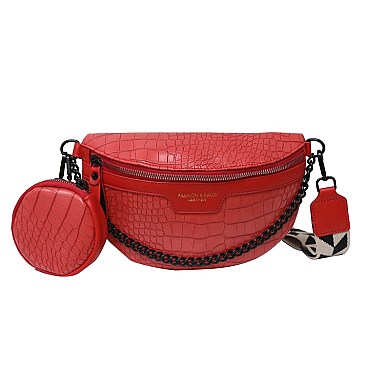 2 in 1 Croc Fany Pack With Coin Purse