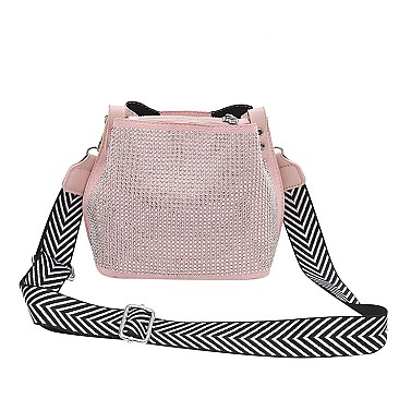 Stone Bucket Shoulder Bag With Wide Strap