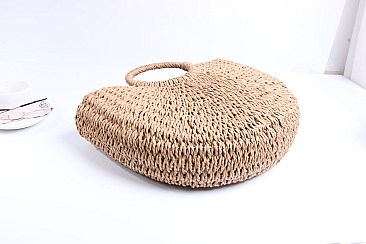 Woven Straw Satchel Bag