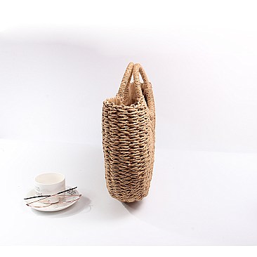 Woven Straw Satchel Bag