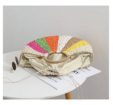 Multi Color Straw Weave Summer Beach Bags