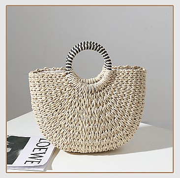 Shell Decor Straw Bag