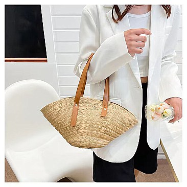 Straw Basket Satchel & Shoulder Bag