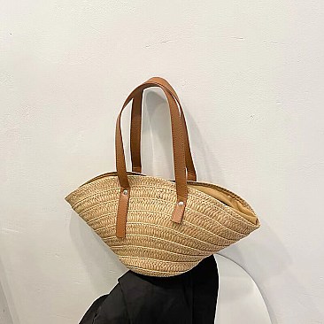 Straw Basket Satchel & Shoulder Bag