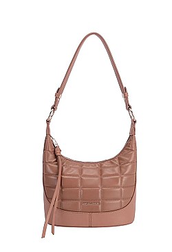 David Jones Paris Quilted Hobo Shoulder Bag