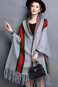 Fancy Poncho with Tassel