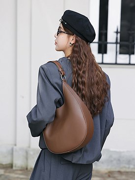 Genuine Leather Half moon Shoulder Bag