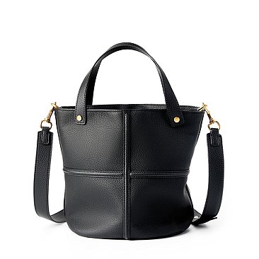 Fashion Cowhide Bucket-Crossbody Bag