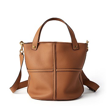 Fashion Cowhide Bucket-Crossbody Bag