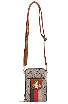 Honey Bee Multi Compartments Cell Phone & Crossbody Bag