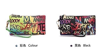 Graffiti Tasseled Clutch Wallet