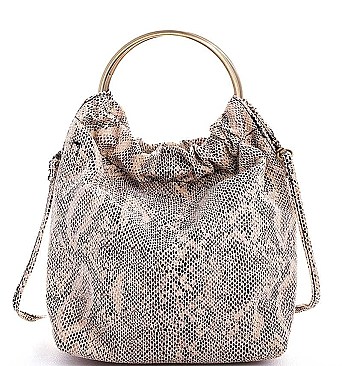 ANIMAL PATTERN FABRIC SHOULDER BAG