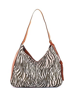 TRENDY STREET LEVEL DESIGN TASSEL HOBO BAG