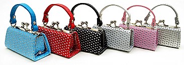 PACK OF 12 PCS ASSORTED COLOR DESIGNER MINI COIN PURSE