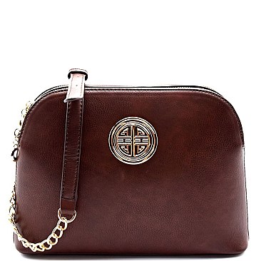 Emblem Double Compartment Dome Cross Body Messenger