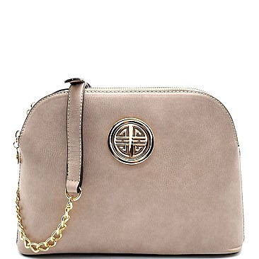 Emblem Double Compartment Dome Cross Body Messenger