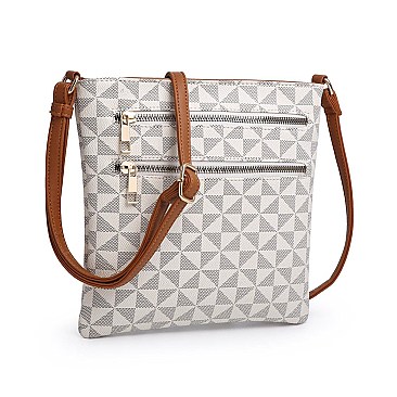 Monogram Dual Zipper Crossbody Bag