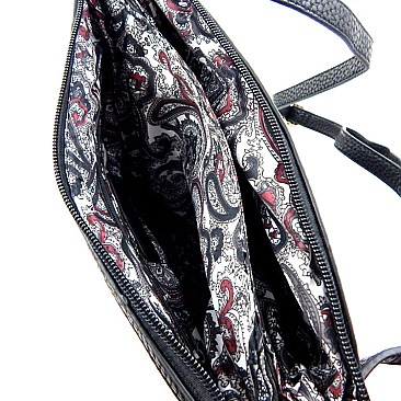 Magazine Print Multi Compartment Cross Body