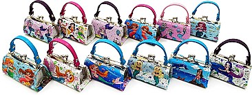 PACK OF 12 PCS ASSORTED COLOR DESIGNER MINI COIN PURSE