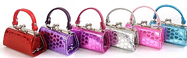 PACK OF 12 PCS ASSORTED COLOR DESIGNER MINI COIN PURSE